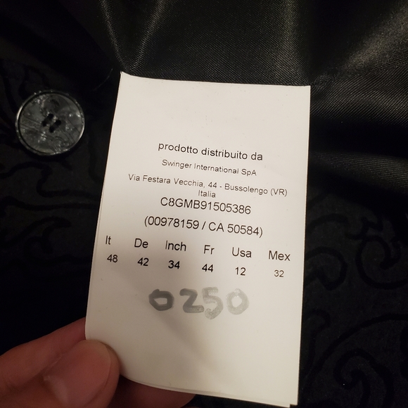 VERSACE Embossed Flower Pattern Lana Wool Coat - Picture 7 of 8